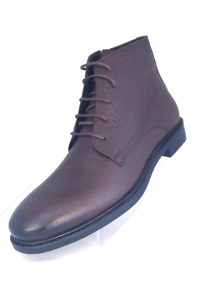 Men's Fashion Genuine Leather Flat Heeled Boots Bootie Tied And Zippered Classic Boots Shoes