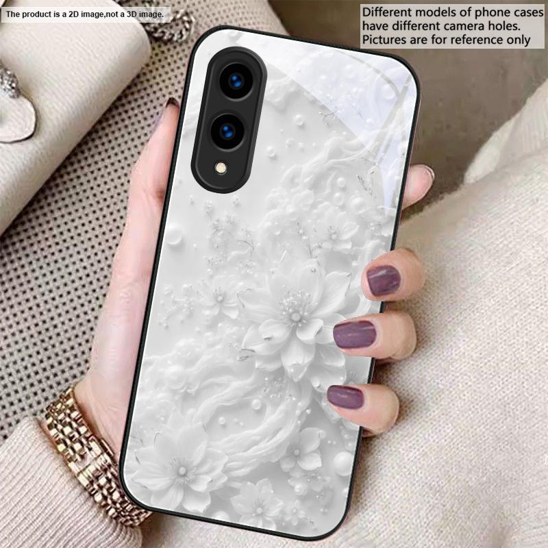 Красивые белые цветы Для Samsung S26 S22 S8 S9 S10 S20 Ultra S21 Pro S22 Plus S23 FE S24Ultra S25 Edge S24+ Стеклянный чехол для телефона