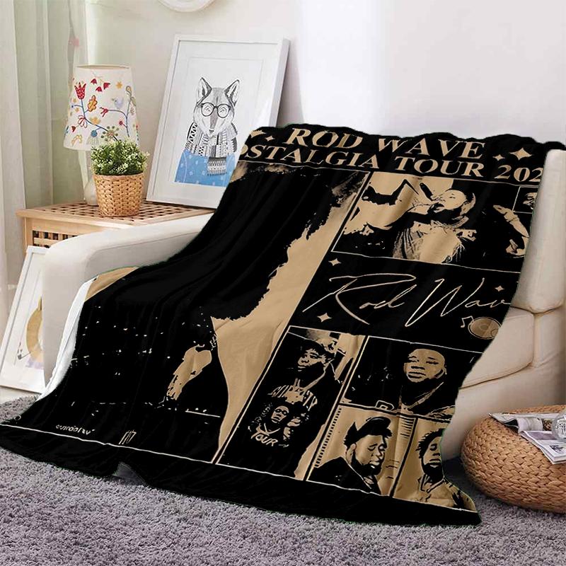 HOT Rod Wave 3D Print Rapper Star Soft Plush Blanket,Flannel Throw Blanket for Living Room Bedroom Picnic Bed Sofa Cover