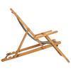 Folding Beach Chair Taupe Solid Teak Wood