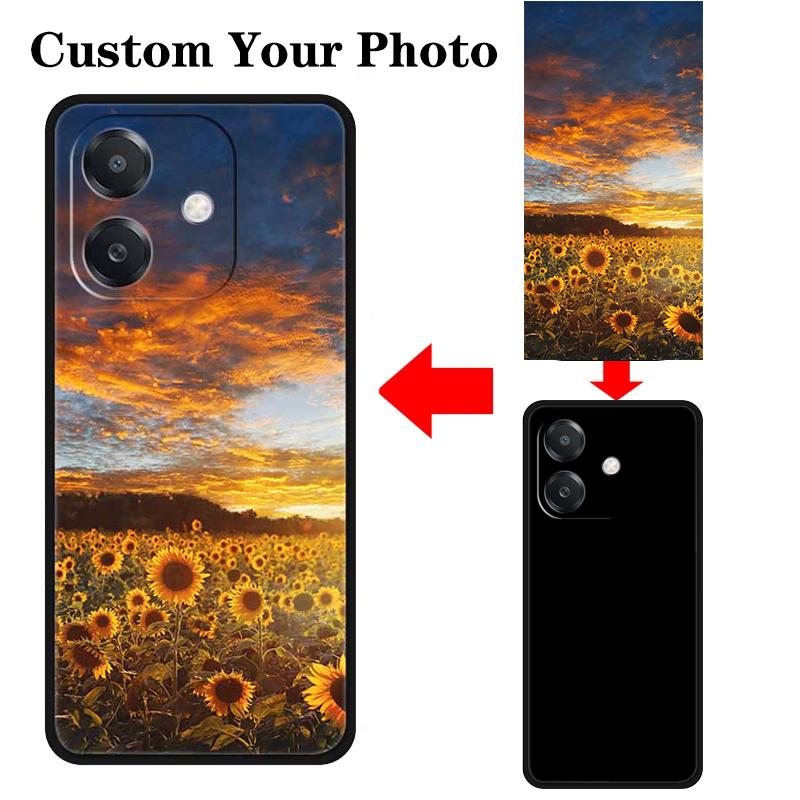 Customized DIY Phone Case For OPPO A58 A38 A58X A78 A55 A79 A54 A54s Black TPU Cover for A 58 38 78 55 79 54 Soft Silicone Funda
