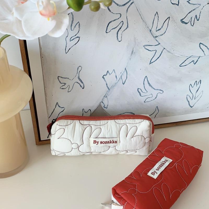 Пенал с кроликом, сумки-органайзеры большой емкости, клатчи, портативный модный простой школьный пенал Kawaii