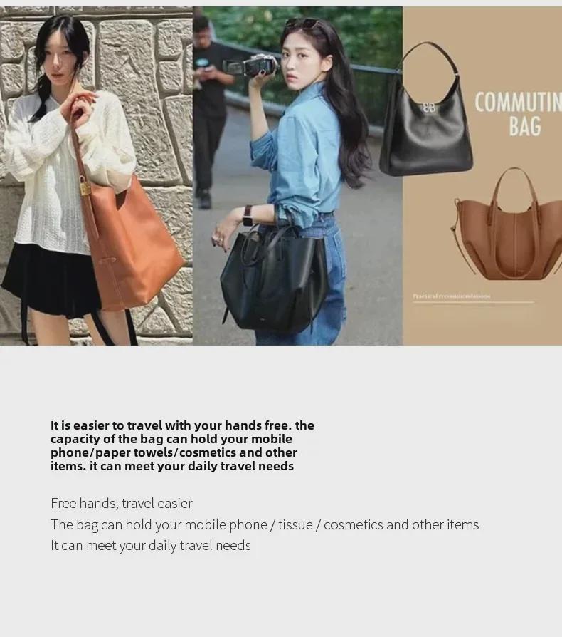 2024 Осень Натуральная Кожа Большая Вместительная Женская Сумка Через Плечо