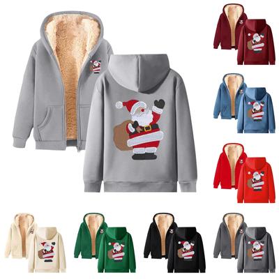 Женская плюшевая и толстая теплая свободная куртка-кардиган с капюшоном и принтом