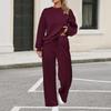 Women's Sports Suit: Solid Color Pullover, Drawstring Straight-leg Sweatpants, Women's Two-piece Casual Suit