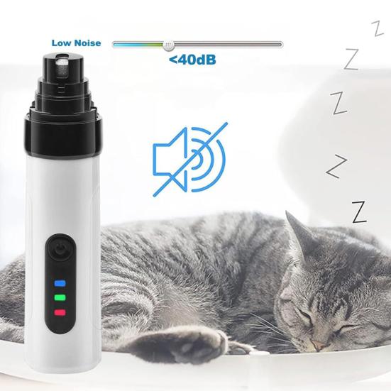Cordless Pet Nail Grinder USB Rechargeable Electric Dog Nail Trimmer Ultra-Silent Paws Grooming Tool for Small Medium Large Dogs Cats