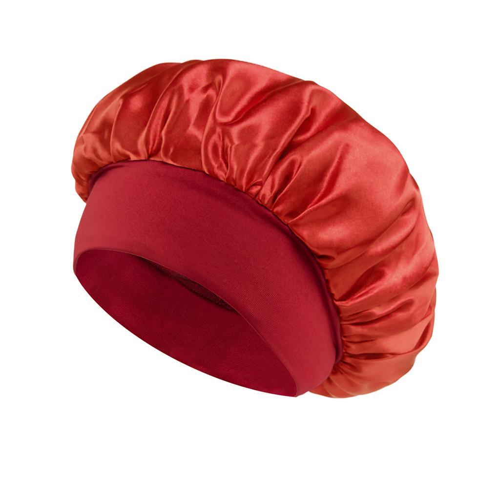 Satin Bonnet Hair Bonnet for Sleeping Silk Bonnets Women Solid Solid Wide-brimmed Sleeping Hat with Elastic Soft Band Hair Care
