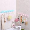 Multifunction Kitchen Storage Hook Holder 6 Hooks Wall Door Hanger Hooks for Spoon Scoop Bathroom Kitchen Organizer