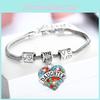 Изысканный браслет для членов семьи с инкрустацией цветными стразами в виде сердец любви, подарок для близких