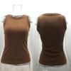 Solid Color Inner Cloth Women Top Sleeveless Close-Fitting Round Neck Vest