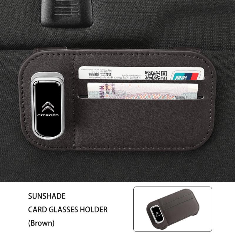 XKJC9 Multifunctional Car Sun Visor Organizer Card Glasses Holder For Citroen C4 C3 C5 C1 C2 C6 VTS C4L DS3 DS4 DS5 Grand Berlingo