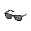 RayBan Traveler Black Square Frame Green Lenses Square Sunglasses Unisex