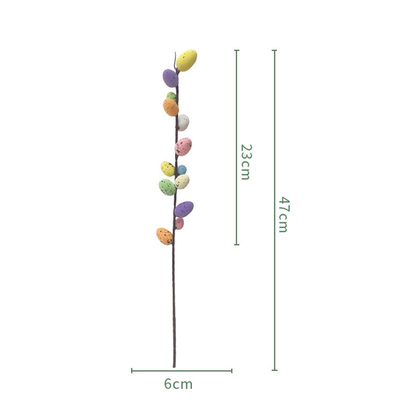 1PC Easter Eggs Branch Tree Foam Painting Easter Decoration for Easter Branch DIY Flower Arrangements Easter Desktop Decoration