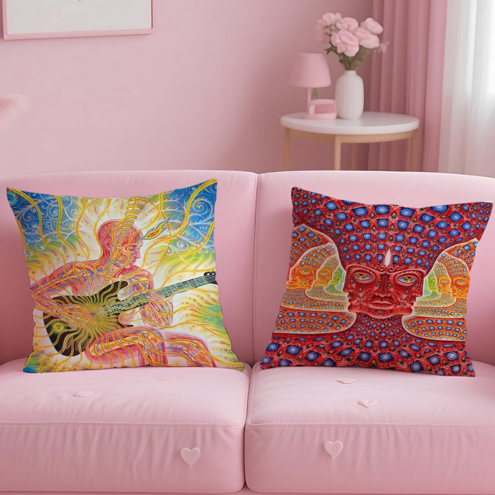 A-Alex GreyS Art Cushion Cover Comfortable Reversible Pillow Cover Ideal for Car Sofa Bedroom & Beyond