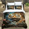 Tiger Tattoo Fashion Trendy Print Three-piece Set Suitable For Kids Or Adults Quilt Cover Pillowcase Bedding Set Birthday G