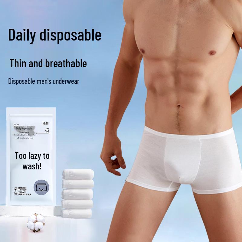 Одноразовые мужские боксеры-брифы Miao Ke: Не требующее стирки, готовое к путешествию нижнее белье