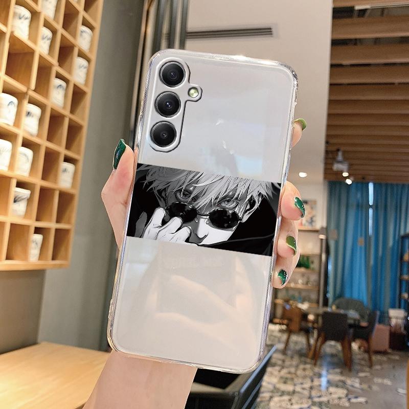 Мягкий прозрачный силиконовый чехол с рисунком аниме для Samsung A55 M35 S24 Xiaomi Redmi Note 13 Poco C65 iPhone Camera Противоударный защитный чехол