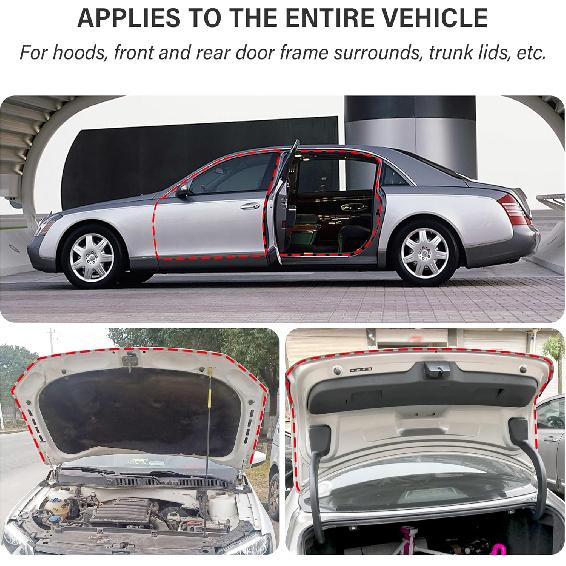 19.68фт D-образная автомобильная резиновая уплотнительная лента, Автомобильный уплотнитель для герметизации двери, капота, багажника, окна, Самоклеящаяся звукоизоляционная уплотнительная лента для автомобильной двери