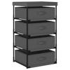 Storage Shelf with 4 Fabric Bins Steel Gray