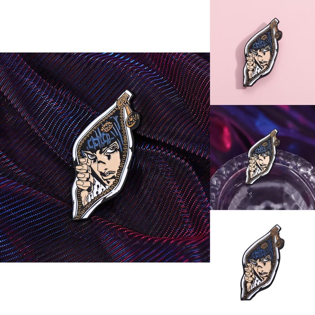 Novelty Adventure Jojo Character Metal Badge Brooch Featuring Vibrant Colors For Unique Statement Fashion