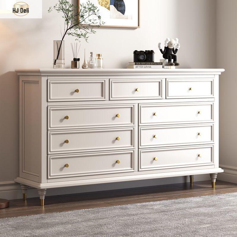 Solid Wood Retro Chest of Drawers: Bedroom & Living Room Storage Cabinet
