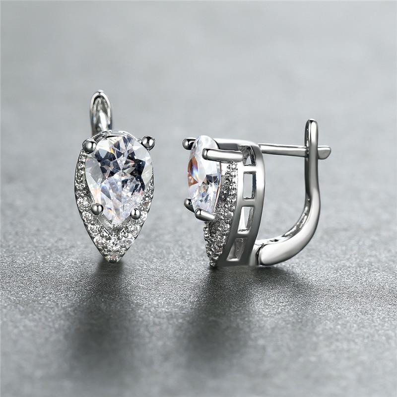 2022 New Geometric Teardrop Cut Green Stone Earrings Temperament Long Drop Trendy Female Earrings