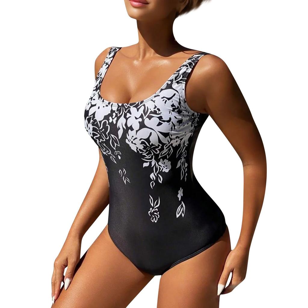 Europe And The United States Large Size One-piece Swimsuit Printed One-piece Women's Swimsuit Bikini Swimsuit