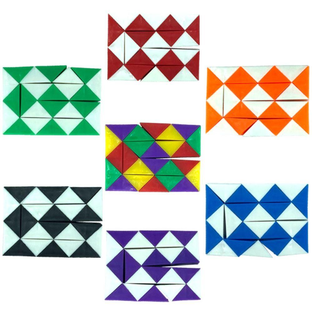 Detachable Magic Snake Cube Transformable Cube Magic Snake Ruler Puzzle Kids/Children/Toddler