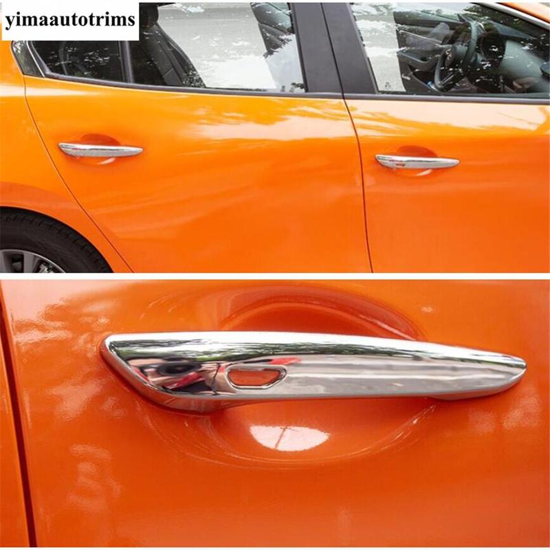 For Mazda 3 - 2025 Car Door Handle Decoration Protection Cover Trim ABS Chrome / Carbon Fiber Look Accessories Exterior Kit