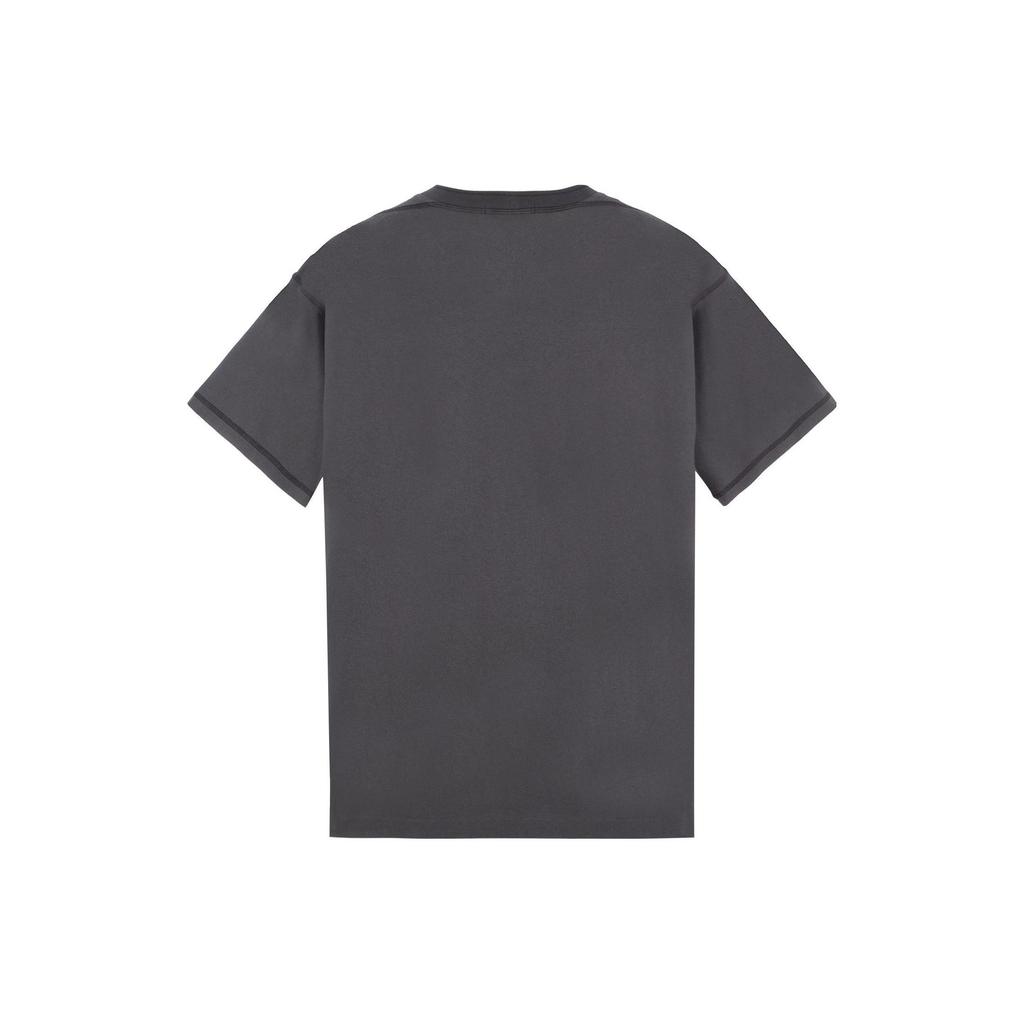 STONE ISLAND Футболка с вышитым логотипом Угольный Мужские Топы Черный 781520957-V0065