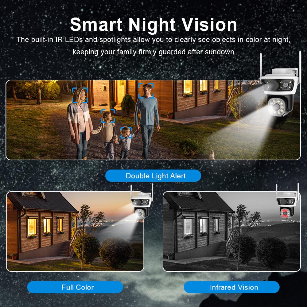 6K 12MP HD WiFi PTZ камера наружная тройной объектив тройной экран безопасность мобильный AI автоматическое отслеживание видеонаблюдение аудио видеонаблюдение