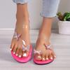 Women Slippers Rhinestone Pinch Toe Flat Casual Shoes Women Beach Casual Sandals Flip Flops Flats Fashion Slippers Slides Women