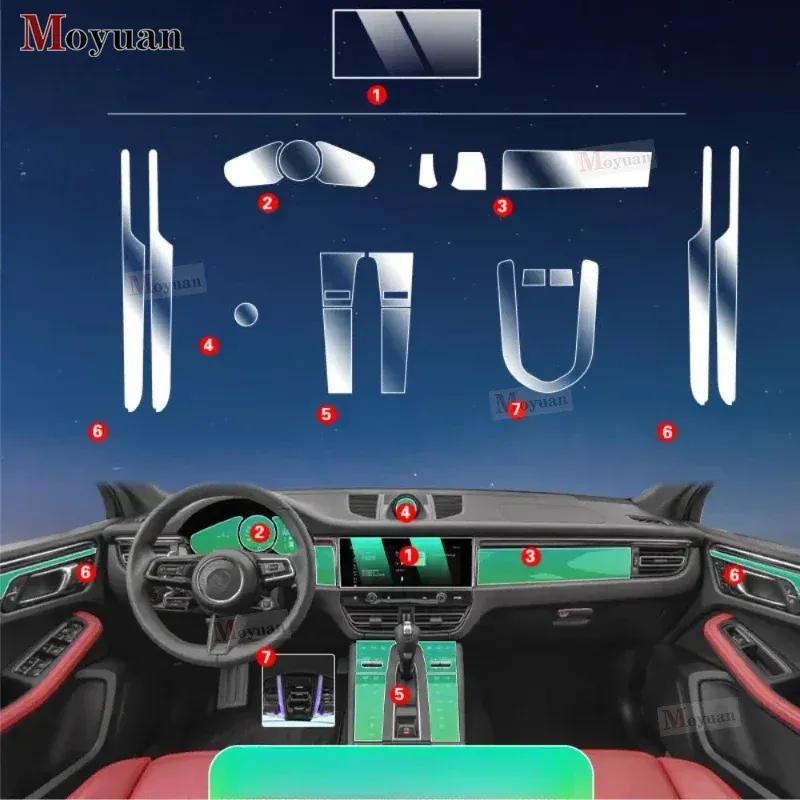 For Porsche Macan -2024 Gearbox Panel Navigation Screen Automotive Interior TPU Protective Film Anti-Scratch Sticker