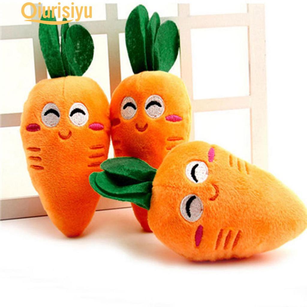 Soft With Sound Pet Squeeze Toy Carrot Plush Vegetable Toy