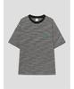 SHIFT.G Lettering Point Stripe T-Shirt Black