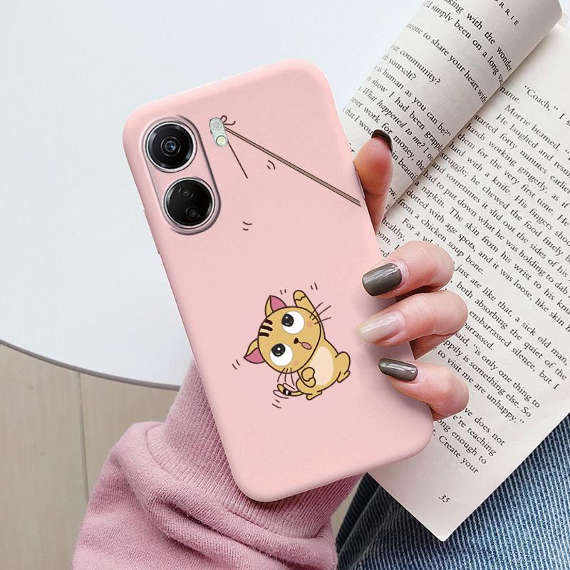 Cute Cat Case For Redmi 13C 4G Silicone Soft Back Cover Lovely Cartoon Painted Capa Shell For Redmi 13 14C 12 12C Couple Bags