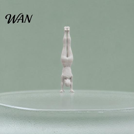 Nordic Style Sculpture Inverted Girl Figurine, 3D Printed Athlete Statue, White Decorative Statue Sporty for Home Table Shelf Decor Muscle Line