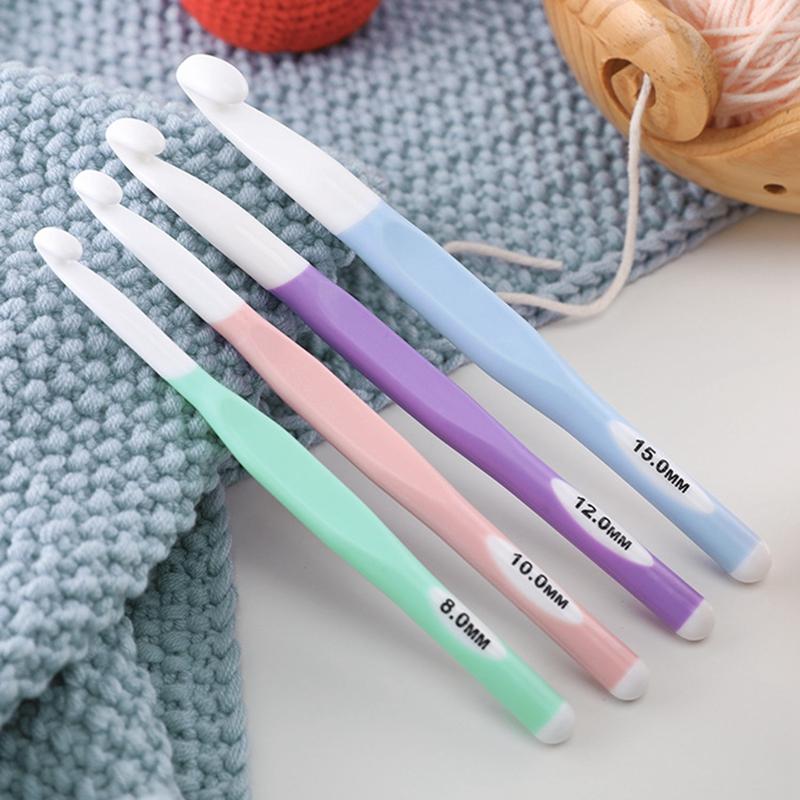 4 шт. 8-15 мм TPR ручка ABS пластик утолщенный крючком DIY шерстяной ковер набор инструментов для ткачества