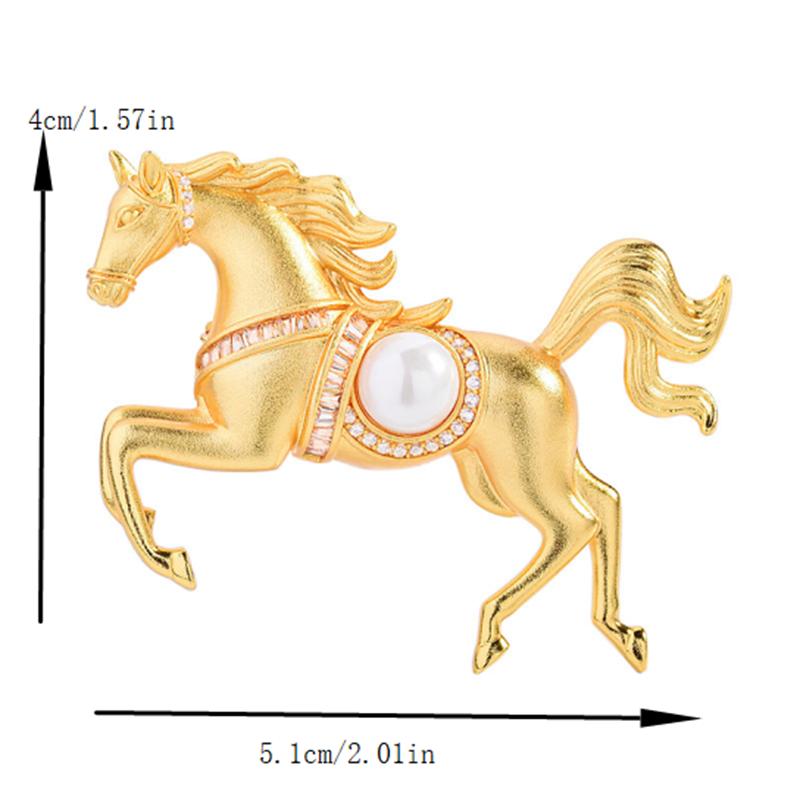 Мода Стразы Жемчуг Сплав Броши Лошади Зодиак Пони Значки Женщины Мужчины Аксессуары для Одежды Лацкан Костюма Корсаж Новогодние Подарки