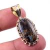 Natural Pietersite Gemstone 925 Solid Sterling Silver TwoTone Pendant 1.50" z7E62