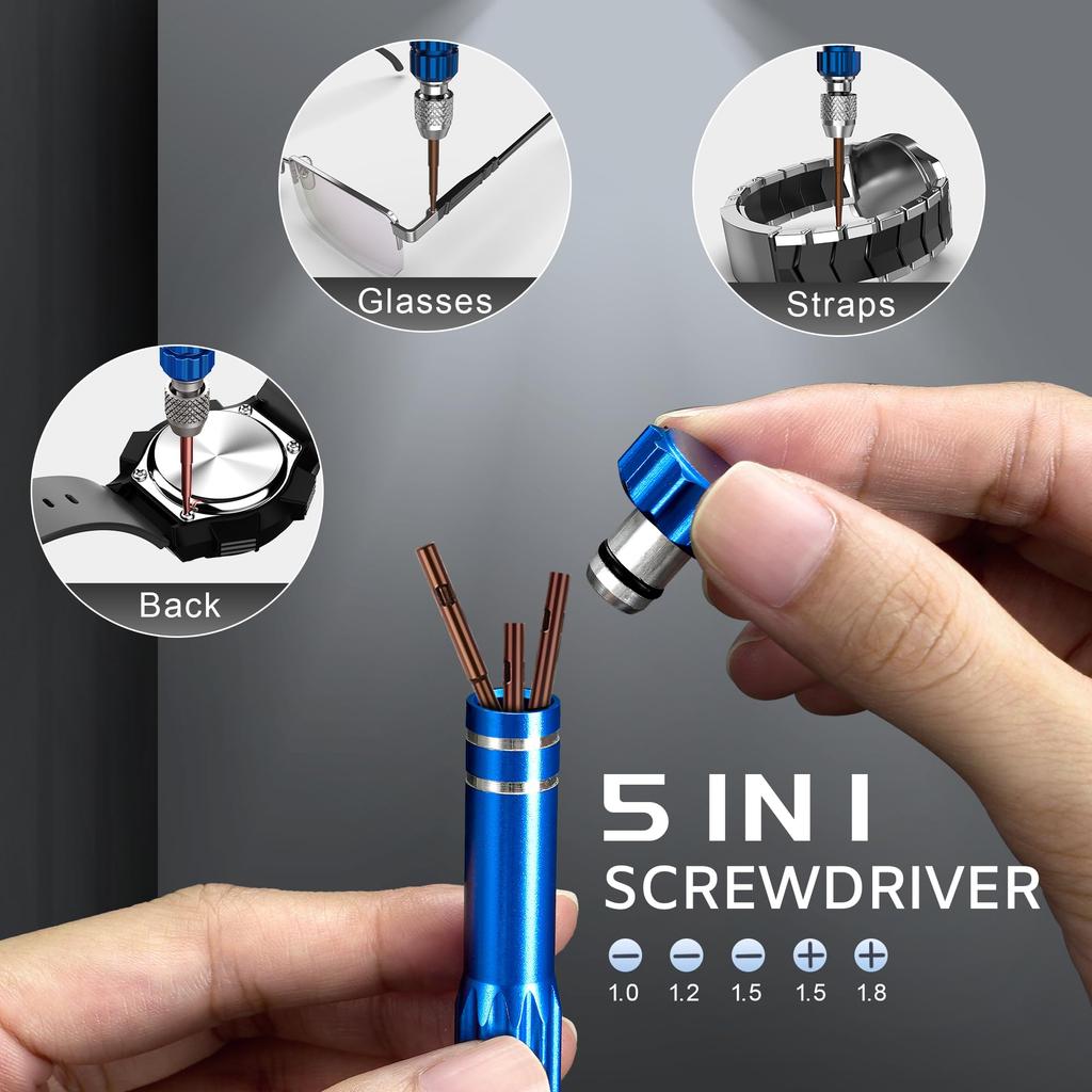 JOREST Watch Watch Repair Watch Strap Adjustment and Replacement Watch Battery Replacement Watch Back Removal Tool Spring Bar Instruction Manual