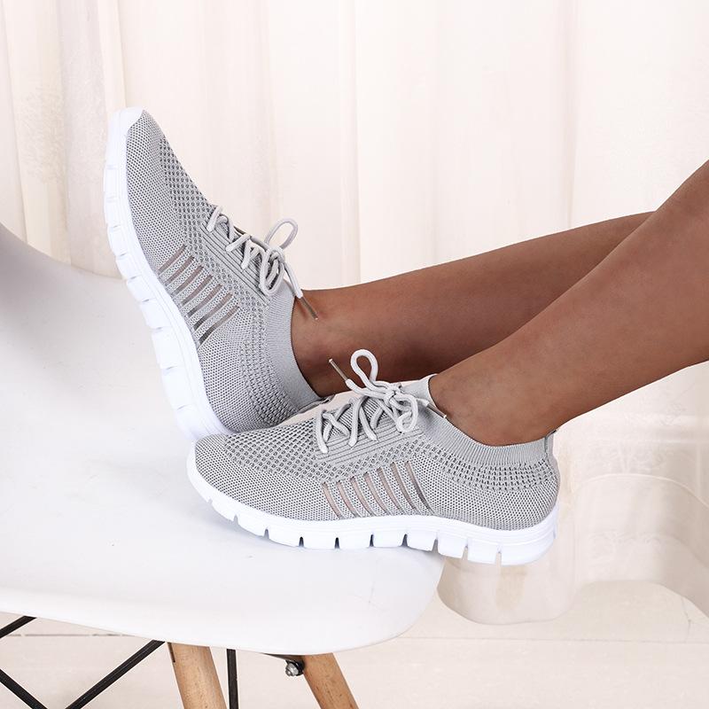 Женские сетчатые повседневные спортивные туфли на шнуровке, размер 35–45, дышащая обувь для бега, кроссовки