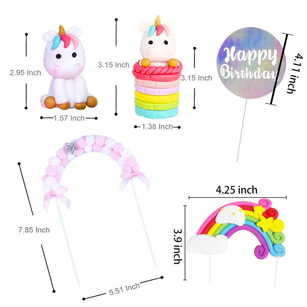 Unicorn Birthday Cake Decorating Cards Rainbow Party Unicorn Cake Decorating Set
