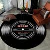 Play It Loud Music Record Area Rug, Vintage Round Rock Style Mat, Soft Non-slip Durable Carpet For Music Fans Home Indoor