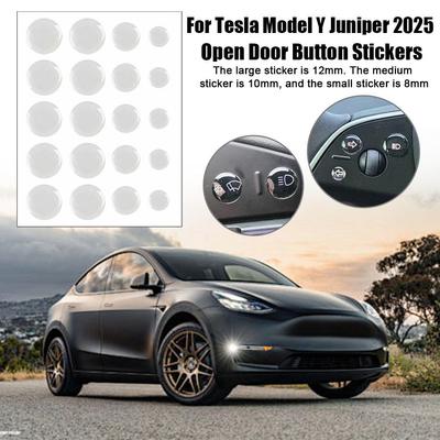 Для Tesla Model Y Juniper 2025 Наклейки на кнопки открытия двери Наклейка на кристаллические кнопки рулевого колеса Аксессуар для декора интерьера автомобиля