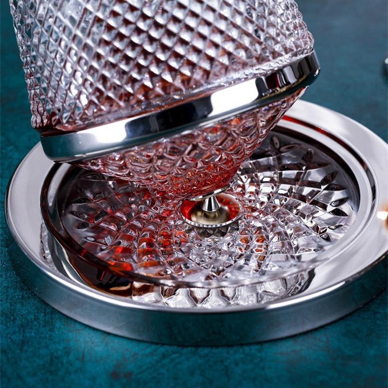 Высококачественный хрустальный стеклянный вращающийся на 360 градусов графин, стакан, 1500 мл, диспенсер для вина, аэратор, зеркальный кувшин, подарочный барный декор