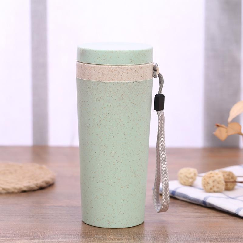 Экологичная двухслойная чашка из пшеничной соломы с ароматом - портативная рекламная подарочная чашка