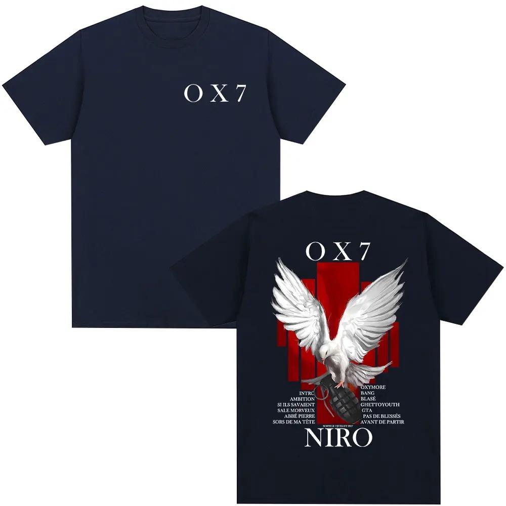 2026 Rapper Niro OX7 Album Merch T Shirt Unisex Unisex Hip Hop Fashion Pop Music Short Sleeve Male Casual Cotton Vintage Tshirt