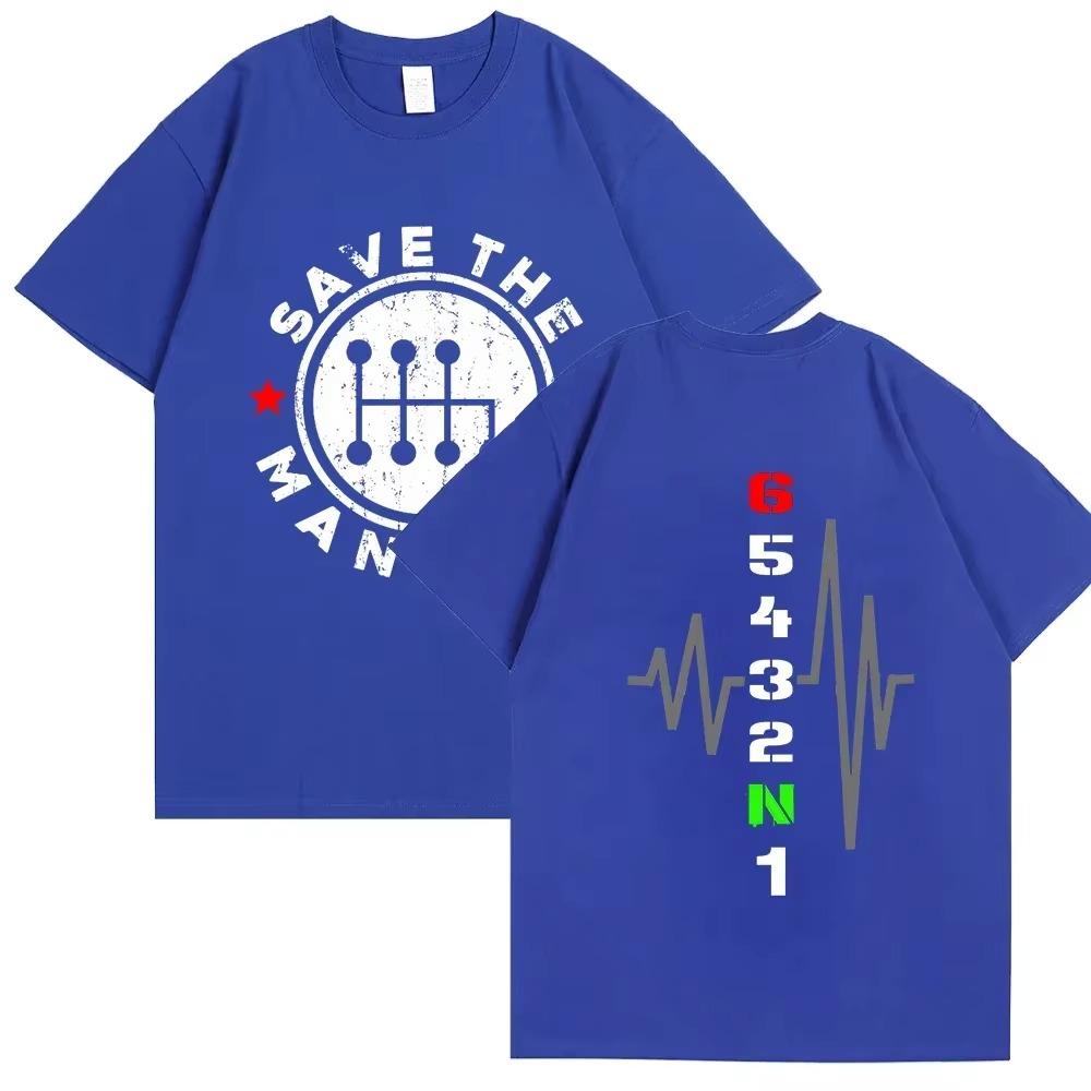 2024 Men's Clothing Save The Manual Tees Double Sided Print T-shirts Funny Men Short Sleeve Tops Round Neck Trendy Streetwear