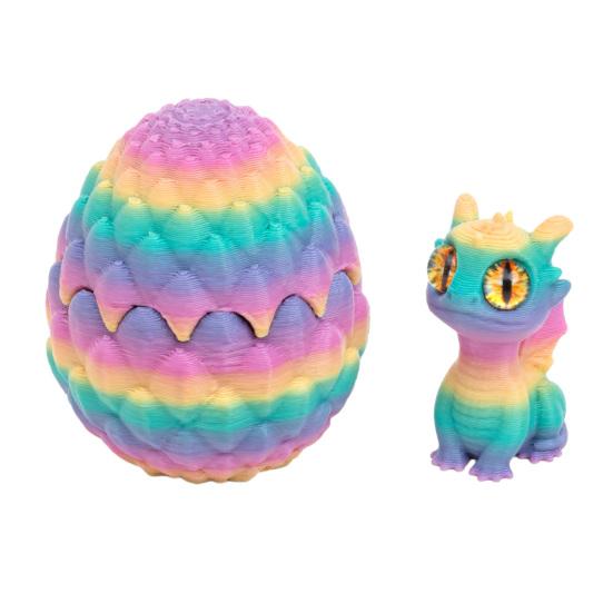 3D Printed Dragon Egg Figurine Mini Dragon Egg Statue Miniature Dragon Egg with Dragon Inside Desktop Decoration Ornament